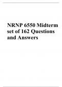 NRNP 6550 Midterm set of 162 Questions and Answers