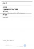 AQA GCSE ENGLISH LITERATURE 8702/1 Paper 1 Shakespeare and the 19th-century novel Mark scheme June 2023