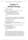 Chapter 13 Infusion Therapy (Test Bank Medical Surgical Nursing 9th Edition Ignatavicius Workman)