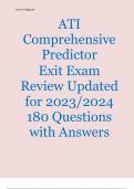 ATI Comprehensive Predictor  Exit Exam Review Updated for 2023/2024 180 Questions with Answers