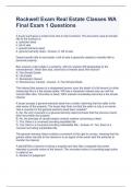 Rockwell Exam Real Estate Classes WA Final Exam 1 Questions