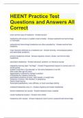 HEENT Practice Test Questions and Answers All Correct 