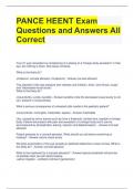 PANCE HEENT Exam Questions and Answers All Correct 