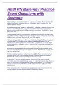 HESI RN Maternity Practice Exam Questions with Answers