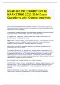 MNM1503 INTRODUCTION TO MARKETING 2023-2024 Exam Questions with Correct Answers 