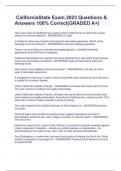 CaliforniaState Exam 2023 Questions & Answers 100&percnt; Correct&lpar;GRADED A&plus;&rpar;