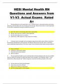 HESI Mental Health RN Questions and Answers from V1-V3 Actual Exams Rated A+