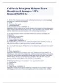California Principles Midterm Exam Questions & Answers 100&percnt; Correct&lpar;RATED A&rpar;