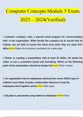 Computer Concepts Module 5 Exam Questions and Answers &lpar;2023 &sol; 2024&rpar; &lpar;Verified Answers&rpar;