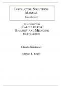 Solution Manual For Calculus for Biology and Medicine 4th Edition By Claudia Neuhauser, Marcus Roper (Latest Edition 2023-24, Grade A+, 100% Verified)