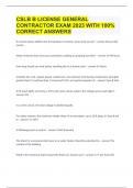 CSLB B LICENSE GENERAL CONTRACTOR EXAM 2023 WITH 100% CORRECT ANSWERS