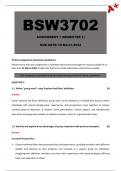 BSW3702 Assignment 1 (Complete Answers) Semester 1 - Due: 12 March 2024