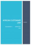 2023 SEMESTER 2 ASSIGNMENT 2 - African Customary Law - IND2601 