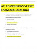 ATI COMPREHENSIVE EXIT EXAM 2023-2024 Q&A