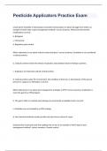 Pesticide Applicators Practice Exam 2023 with 100&percnt; correct answers