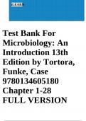 Test Bank For Microbiology: An Introduction 13th Edition by Tortora, Funke,BUNDLE