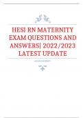HESI RN MATERNITY EXAM QUESTIONS AND ANSWERS| 2022/2023 LATEST UPDATE