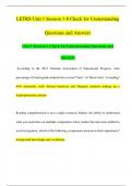 Unit 1 Session 1 Check for Understanding Questions and  Answers