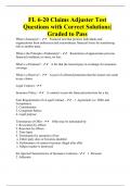 FL 6-20 Claims Adjuster Test Questions with Correct Solutions| Graded to Pass