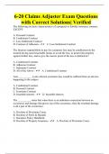 6-20 Claims Adjuster Exam Questions with Correct Solutions| Verified