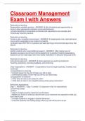 Classroom Management Exam I with Answers