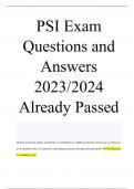 PSI Exam Questions and Answers 2023/2024 Already Passed