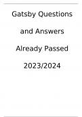 Gatsby Questions and Answers Already Passed 2023&sol;2024