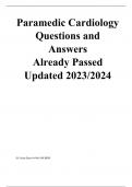 Paramedic Cardiology Questions and Answers  Already Passed Updated 2023/2024