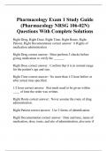 Pharmacology Exam 1 Study Guide (Pharmacology NRSG 106-02N) Questions With Complete Solutions