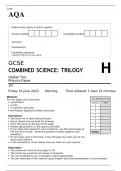 AQA GCSE COMBINED SCIENCE TRILOGY Higher Tier Physics Paper 2 JUNE 2023 QUESTION PAPER