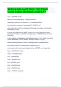 Medical Assistant State Test Study Guide Latest Updated Graded A&plus;
