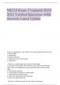 NR224 Exam 2 Updated 2023&sol; 2024 Verified Questions AND Answers Latest Update