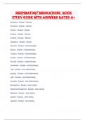 Respiratory Medications  quick study guide with answers rated A&plus;