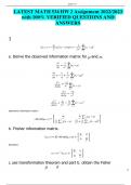 LATEST MATH 534 HW 2 Assignment 2022/2023  with 100% VERIFIED QUESTIONS AND  ANSWERS