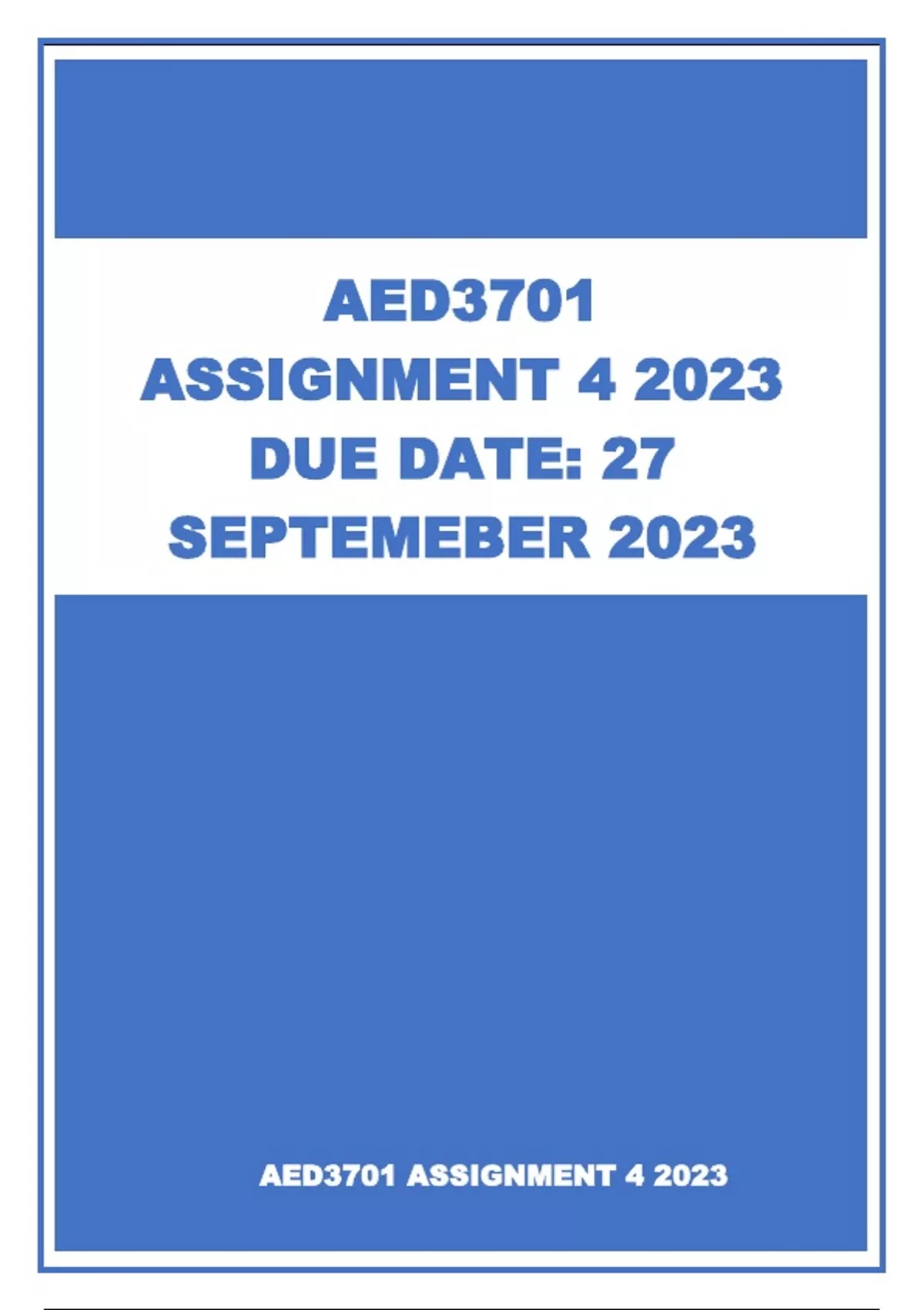 aed3701 assignment 4 answers