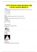 FTCE Math K-6 Quiz Questions with Correct Answers Rated A+