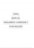 UNISA MATHEMATICS assignment3 semester 2 2023/2024