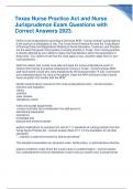 Texas Nurse Practice Act and Nurse Jurisprudence Exam Questions with Correct Answers 2023&period;