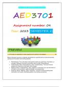 AED3701 ASSIGNMENT 4 S2 2023