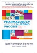 TEST BANK FOR PHARMACOLOGY AND THE NURSING PROCESS 9TH EDITION AUTHORS: LINDA LILLEY, SHELLY COLLINS, JULIE SNYDER | COMPLETE GUIDE A QUESTIONS AND CORRECT ANSWERS (2023-2024) ALL CHAPTERS AVAILABLE