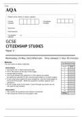 AQA GCSE CITIZENSHIP STUDIES Paper 2 JUNE 2023 QUESTION PAPER