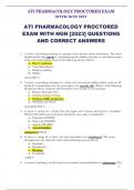 ATI PHARMACOLOGY PROCTORED EXAM WITH NGN &lbrack;2023&rsqb; QUESTIONS AND CORRECT ANSWERS