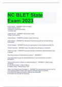 NC BLET State  Exam 2023 