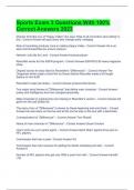 Sports Exam 3 Questions With 100&percnt; Correct Answers 2023