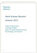 Pearson Edexcel GCE In Biology B (9BI0) Paper 01 Advanced Biochemistry, Microbiology, and Genetics  summer 2023
