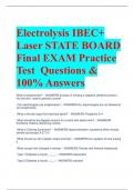 Electrolysis IBEC+ Laser STATE BOARD  Final EXAM Practice  Test Questions & 100% Answer