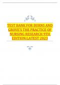 Test Bank for Burns and Grove’s the Practice of Nursing Research 9th Edition