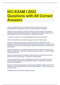 Bundle For HCI Exam Questions with Correct Answers
