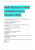 NUR 205 Exam 3 With  Complete Correct  Answers 2023