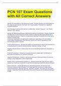 PCN 107 Exam Questions with All Correct Answers 